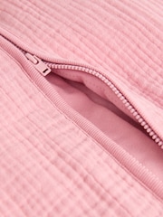 Pink Muslin 2.5 Tog Detachable Sleeve Baby 100% Cotton Sleep Bag - Image 10 of 12
