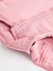 Pink Muslin 2.5 Tog Detachable Sleeve Baby 100% Cotton Sleep Bag - Image 11 of 12