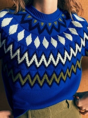 Bleu - Boden Mae Fair Isle Knitted Jumper - Image 2 de 7