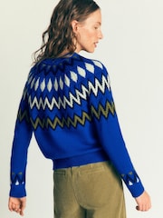 Bleu - Boden Mae Fair Isle Knitted Jumper - Image 3 de 7