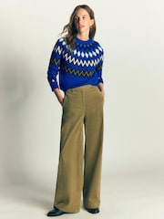 Bleu - Boden Mae Fair Isle Knitted Jumper - Image 4 de 7