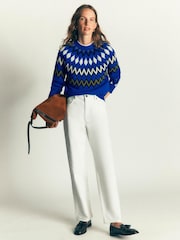 Bleu - Boden Mae Fair Isle Knitted Jumper - Image 5 de 7