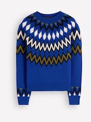 Bleu - Boden Mae Fair Isle Knitted Jumper - Image 6 de 7