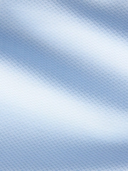 Blue Regular Fit Trimmed 100% Cotton Texture Long Sleeve Single Cuff Shirt - Image 7 of 7