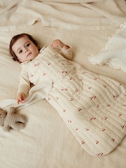 Natural Quilted Cherry Baby 2.5 Tog 100% Cotton Sleep Bag - Image 11 of 16