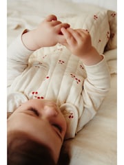 Natural Quilted Cherry Baby 2.5 Tog 100% Cotton Sleep Bag - Image 13 of 16