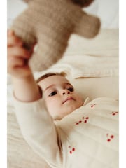 Natural Quilted Cherry Baby 2.5 Tog 100% Cotton Sleep Bag - Image 14 of 16