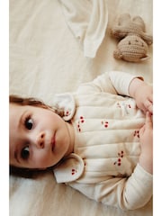 Natural Quilted Cherry Baby 2.5 Tog 100% Cotton Sleep Bag - Image 16 of 16