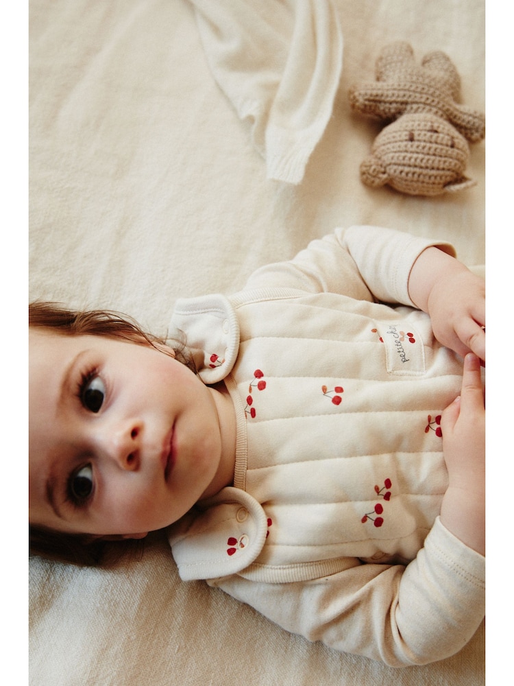 Natural Quilted Cherry Baby 2.5 Tog 100% Cotton Sleep Bag - Image 16 of 16