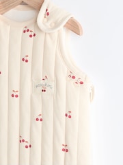 Natural Quilted Cherry Baby 2.5 Tog 100% Cotton Sleep Bag - Image 3 of 16