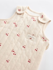 Natural Quilted Cherry Baby 2.5 Tog 100% Cotton Sleep Bag - Image 6 of 16