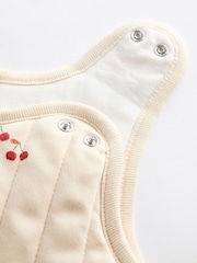Natural Quilted Cherry Baby 2.5 Tog 100% Cotton Sleep Bag - Image 8 of 16