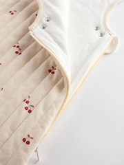 Natural Quilted Cherry Baby 2.5 Tog 100% Cotton Sleep Bag - Image 9 of 16