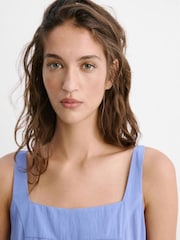 Mango Blue Sleeveless Midi Dress - Image 4 of 7