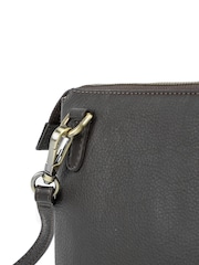 Jones Bootmaker Chocolate Warsaw Leather Zip Up Shoulder Bag - Image 6 of 7