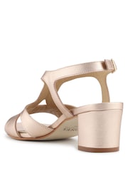 Jones Bootmaker Metallic Glory Leather Slingback Block Heel Sandals - Image 4 of 6