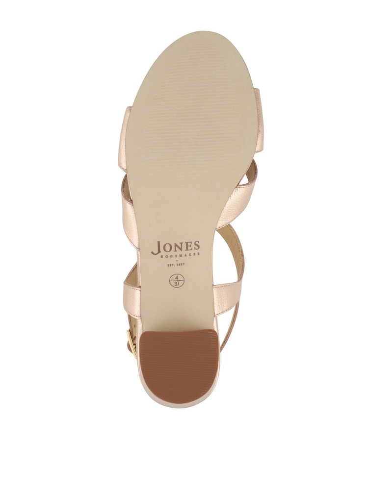 Jones Bootmaker Metallic Glory Leather Slingback Block Heel Sandals - Image 6 of 6