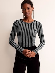 Boden Black Metallic Mia Top - Image 1 of 4