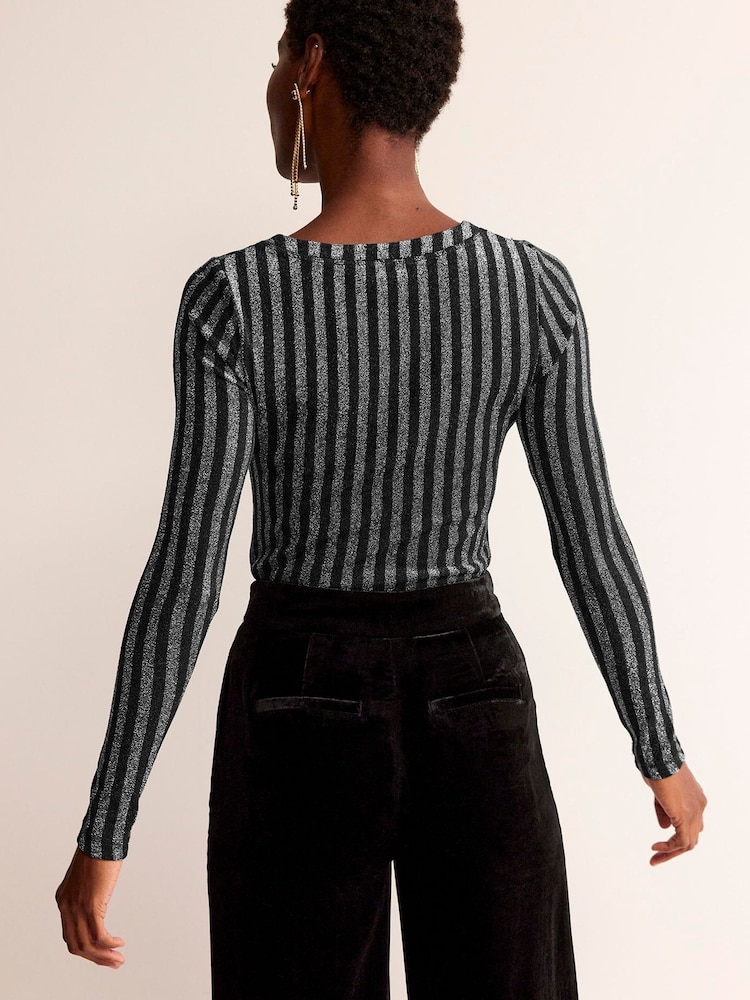 Boden Black Metallic Mia Top - Image 2 of 4