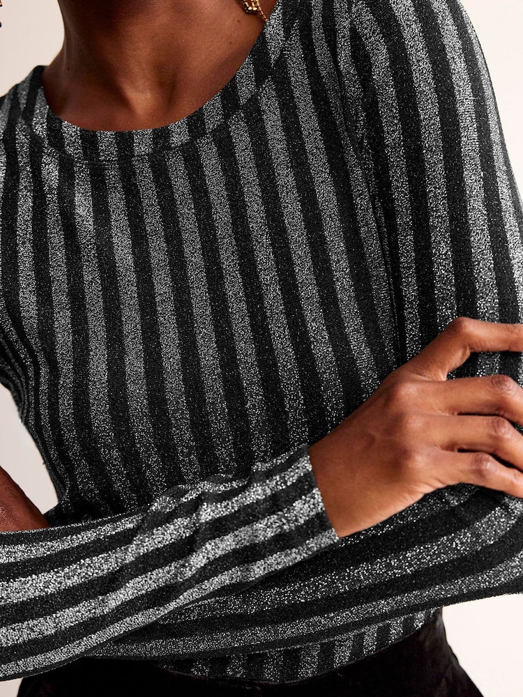 Boden Black Metallic Mia Top - Image 4 of 4