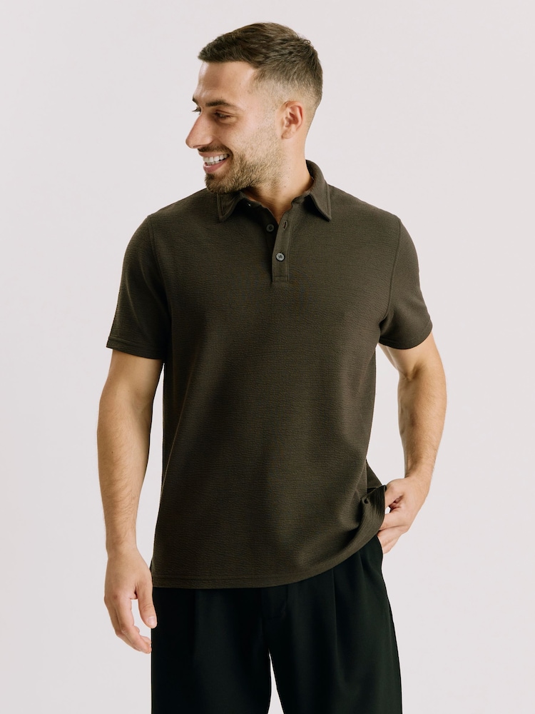 أخضر - Kem Collection Textured Polo Shirt - صورة 1 من 4