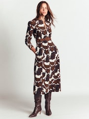 Boden Brown Una Cord Midi Dress - Image 1 of 5