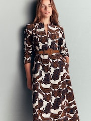Boden Brown Una Cord Midi Dress - Image 4 of 5