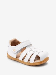 White Leather Wide Fit (G) First Walker Fisherman Sandals - Image 2 of 6