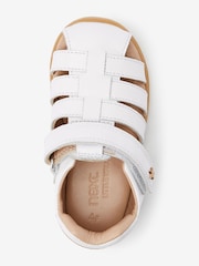 White Leather Wide Fit (G) First Walker Fisherman Sandals - Image 3 of 6