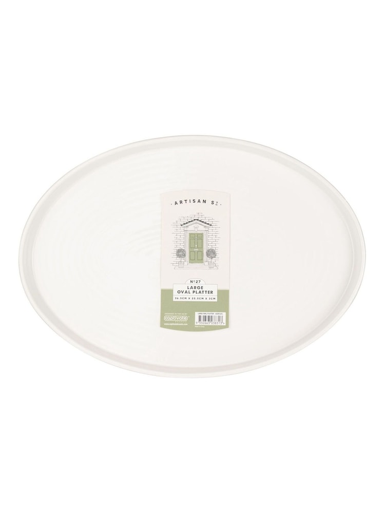 Artisan Street White Large Oval Platter - Image 4 of 4