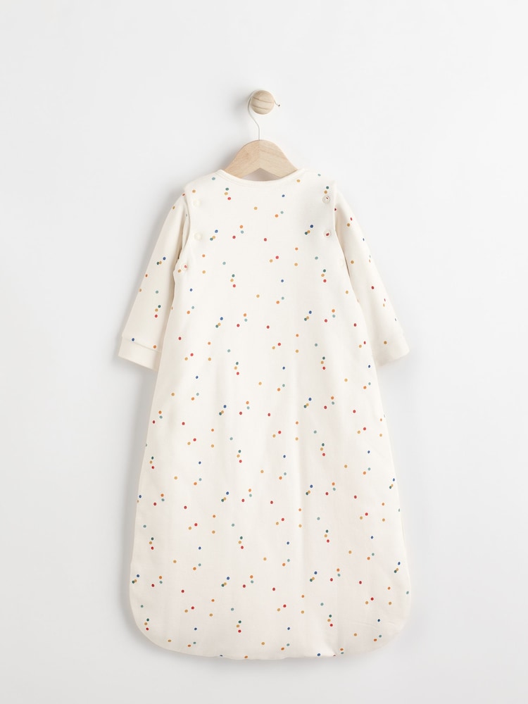 Cream Spot Baby 2.5 Tog Detachable Sleeve 100% Cotton Sleep Bag - Image 2 of 9