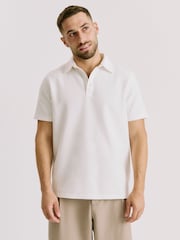 أبيض - Kem Collection Textured Polo Shirt - صورة 1 من 4