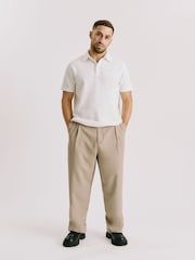 أبيض - Kem Collection Textured Polo Shirt - صورة 3 من 4
