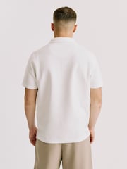 أبيض - Kem Collection Textured Polo Shirt - صورة 4 من 4