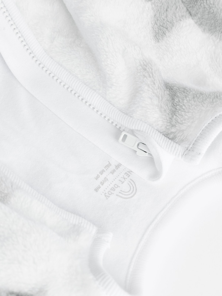 White/ Grey Star 2.5 Tog Baby Fleece Long Sleeve Sleep Bag - Image 11 of 11