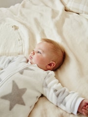 White/ Grey Star 2.5 Tog Baby Fleece Long Sleeve Sleep Bag - Image 3 of 11