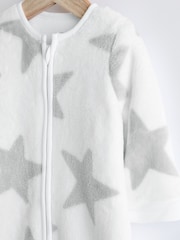 White/ Grey Star 2.5 Tog Baby Fleece Long Sleeve Sleep Bag - Image 8 of 11
