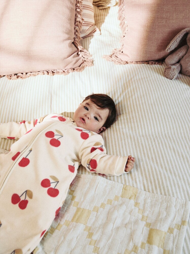 Cream Cherry 2.5 Tog Fleece Long Sleeve Zip Sleep Bag - Image 1 of 10