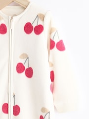 Cream Cherry 2.5 Tog Fleece Long Sleeve Zip Sleep Bag - Image 7 of 10