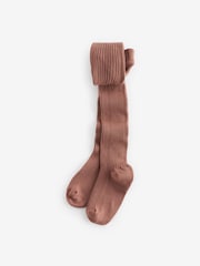 Rust Brown Cotton Rich Rib Tights - Image 1 of 1