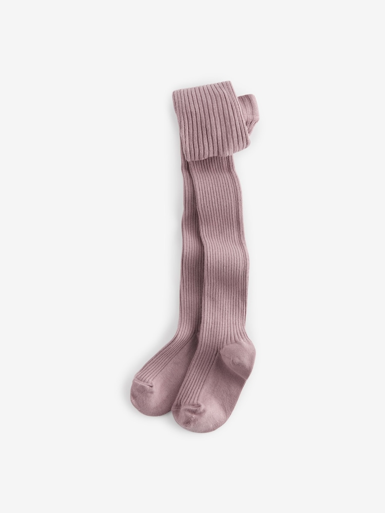 Lilac Purple Cotton Rich Rib Tights - Image 1 of 1