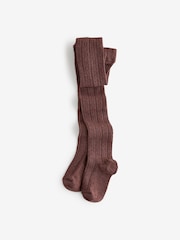 Pink und Violett - Strumpfhosen mit Zopfmuster und hohem Baumwollanteil im 3er-Pack - Bild 2 von 4