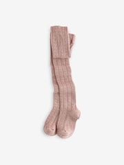 Pink und Violett - Strumpfhosen mit Zopfmuster und hohem Baumwollanteil im 3er-Pack - Bild 4 von 4