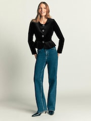 Negro - Boden Velvet Waisted Top - Imagen 4 de 7