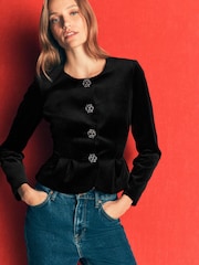 Negro - Boden Velvet Waisted Top - Imagen 5 de 7