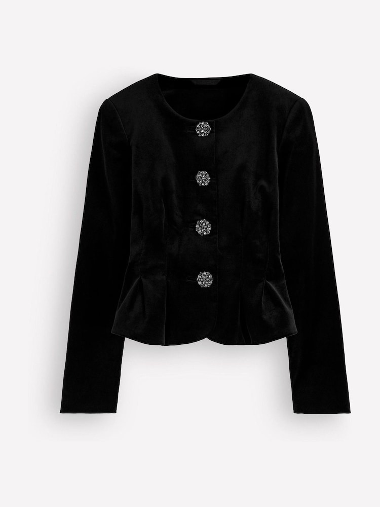 Negro - Boden Velvet Waisted Top - Imagen 7 de 7