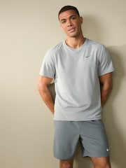 Nike Light Grey Dri-FIT Miler Running T-Shirt - Image 1 of 4