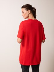 Red Short Sleeve Christmas Snoopy T-Shirt - Image 3 of 6