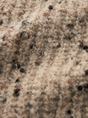 Neutral Brown High V-Neck Ribbed Jumper - Image 3 of 6
