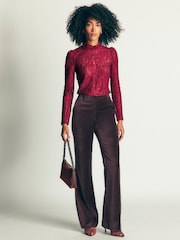 Boden Red Lace Detail Top - Image 4 of 6